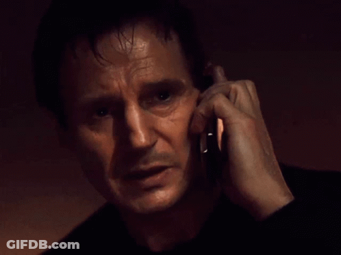 A Man Talking On A Cell Phone With The Words " And I Will Smoke You " Written Below Him GIF