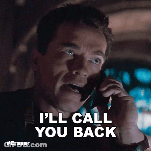 A Man Talking On A Cell Phone With The Words I 'Ll Call You Back GIF