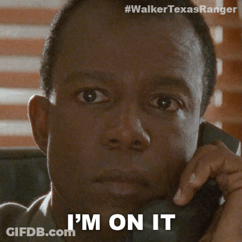 A Man Talking On A Phone With The Words " I 'M On It " Next To Him GIF