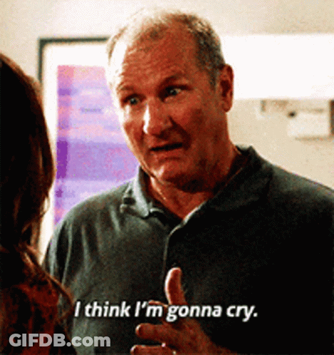 A Man Talking To A Woman And Saying I Think I 'M Gonna Cry GIF