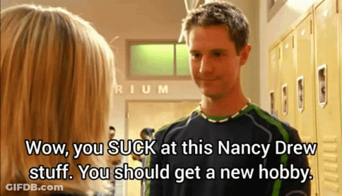 A Man Talking To A Woman In Front Of A Podium That Says Rium GIF