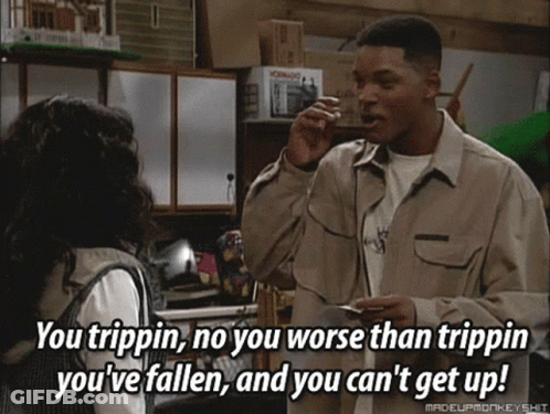 A Man Talking To A Woman With The Words You Trippin No You Worse Than Trippin GIF