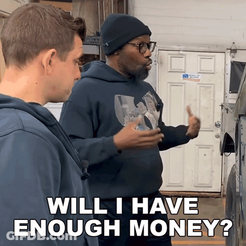 A Man Talking To Another Man And Asking If He Has Enough Money GIF