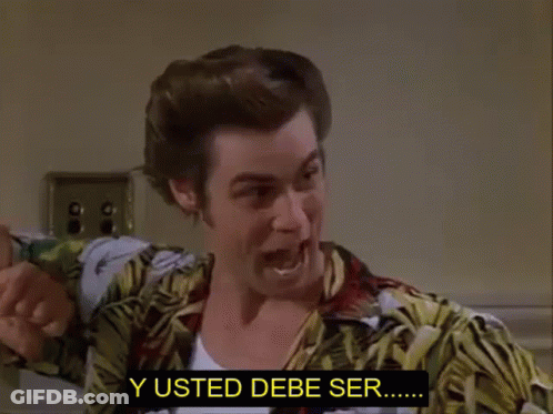 A Man Talking To Another Man With The Words El Pelon De Los Cuentos ... Verdad Written Below Him GIF