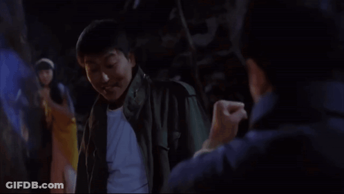 A Man Talking To Another Man With The Words You Wanna Fight Like A Man Below Him GIF
