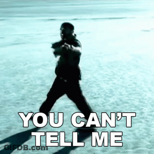 A Man Walking On A Beach With The Words You Can 'T Tell Me GIF