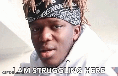 A Man Wearing A Bandana And A Hoodie Is Struggling Here . GIF