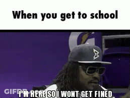 Man In Baseball Cap And Sunglasses Says When You Get To School GIF