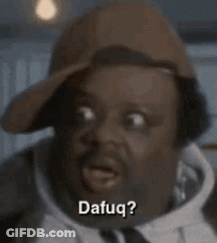 A Man Wearing A Baseball Cap And Tie Is Making A Funny Face And Saying `` Dafug ? '' GIF