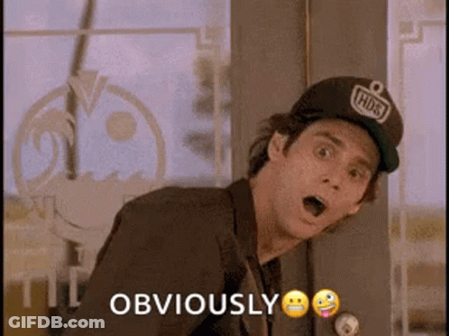 A Man Wearing A Baseball Cap Is Standing In Front Of A Door With His Mouth Open And The Words Obviously Above Him . GIF