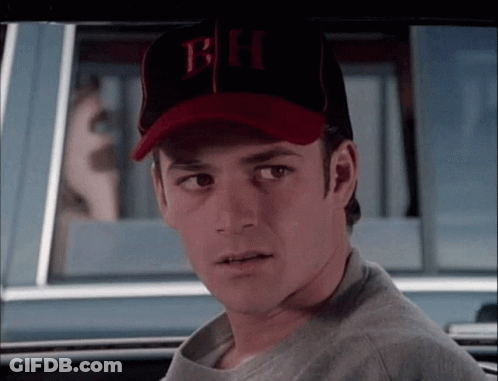 A Man Wearing A Baseball Cap That Says Bh GIF