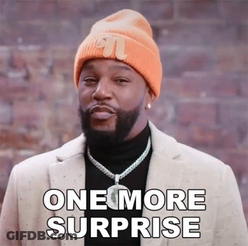 A Man Wearing A Beanie And A Jacket Says One More Surprise GIF