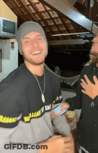 Man In Beanie And Converse Sweatshirt GIF
