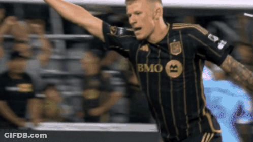 A Man Wearing A Black And Gold Bmo Jersey GIF