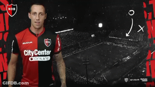 A Man Wearing A Black And Red Jersey That Says Citycenter Online GIF