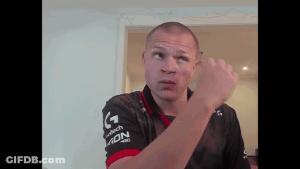 A Man Wearing A Black And Red Shirt That Says Adn GIF
