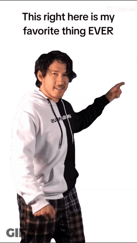 A Man Wearing A Black And White Hoodie With The Words This Right Here Is My Favorite Thing Ever GIF