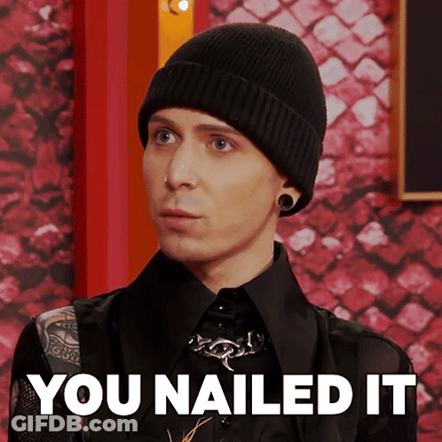 A Man Wearing A Black Beanie And A Black Shirt Has The Words You Nailed It Above Him GIF