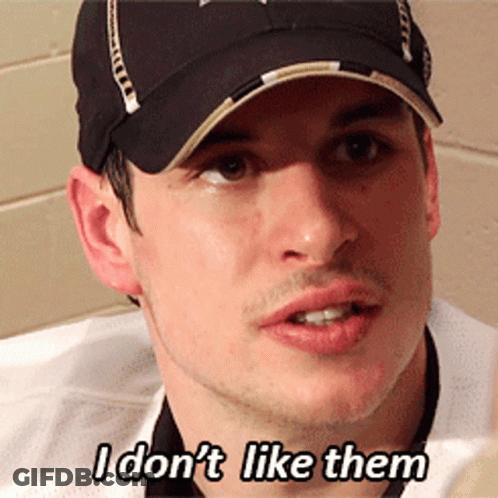 A Man Wearing A Black Hat Says I Don 'T Like Them GIF
