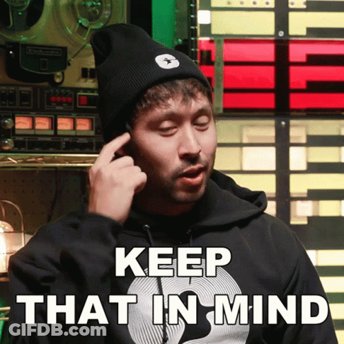 A Man Wearing A Black Hoodie And A Black Beanie Says " Keep That In Mind " GIF