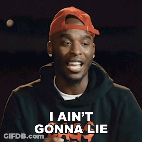 A Man Wearing A Black Hoodie And A Red Hat Says I Ain 'T Gonna Lie GIF