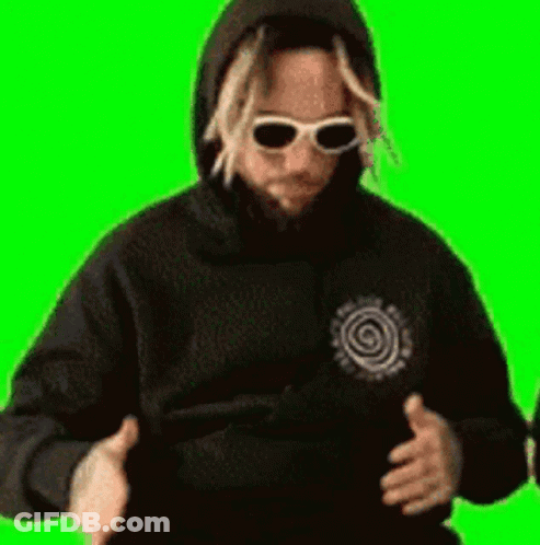 A Man Wearing A Black Hoodie And Sunglasses Is Giving A Thumbs Up . GIF