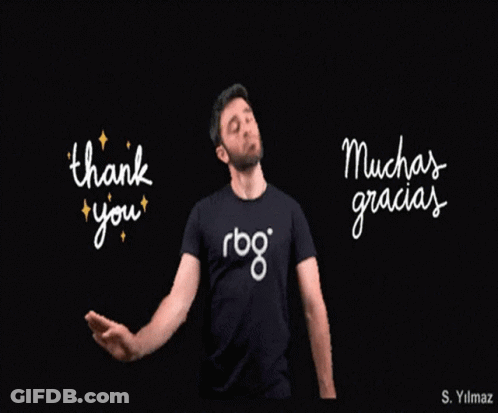 A Man Wearing A Black Rbg Shirt Says Thank You GIF