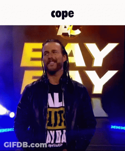 Man In Black Shirt Standing In Front Of Cope Sign GIF