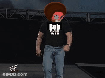 A Man Wearing A Black Shirt That Says Bob 3:16 GIF