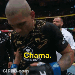 A Man Wearing A Black Shirt That Says Chama GIF