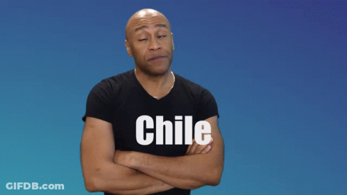 A Man Wearing A Black Shirt That Says Chile GIF