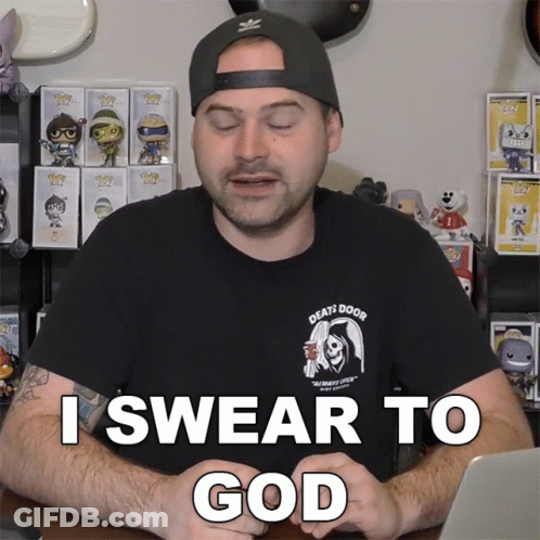 A Man Wearing A Black Shirt That Says Death Door On It GIF