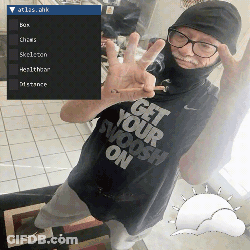 A Man Wearing A Black Shirt That Says " Get Your Swoosh On " GIF