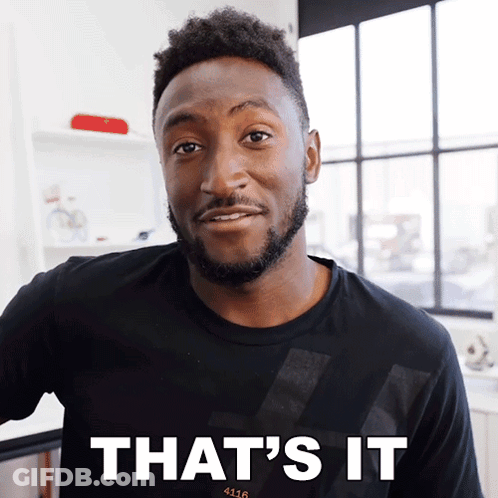 A Man Wearing A Black Shirt That Says That 'S It On It GIF