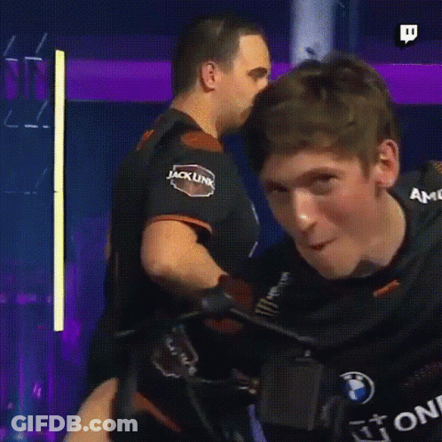 A Man Wearing A Black Shirt With The Word Amd On The Front GIF
