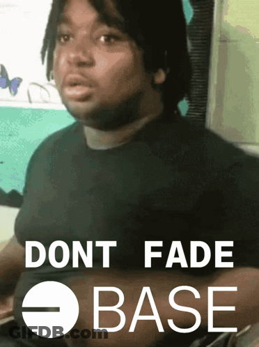 Man In Black Shirt With Dont Fade Base Text GIF