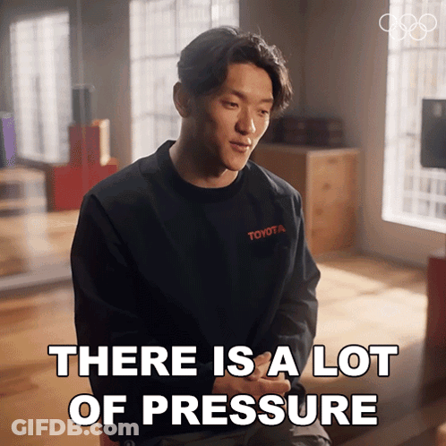 A Man Wearing A Black Toyota Shirt Says There Is A Lot Of Pressure GIF