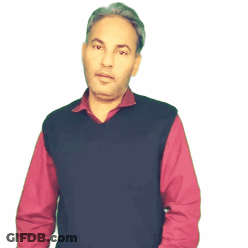 A Man Wearing A Black Vest That Says Rahul De GIF