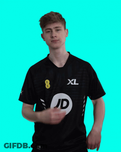 A Man Wearing A Black Xl Shirt Applauds GIF