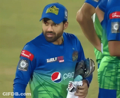 A Man Wearing A Blue And Green Jersey With Pepsi On It GIF