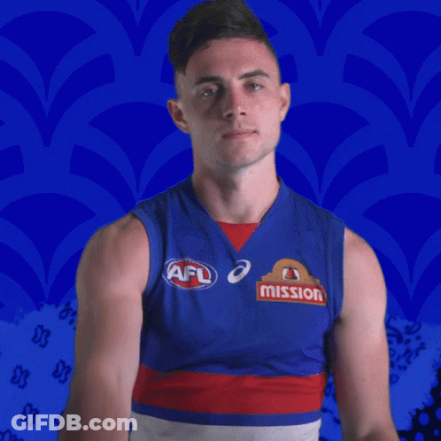 A Man Wearing A Blue And Red Tank Top With Afl And Mission On It GIF