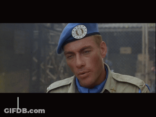 A Man Wearing A Blue Beret Says " And You 'Re Out " GIF