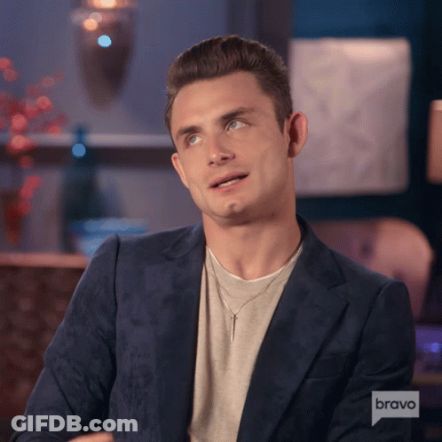 A Man Wearing A Blue Jacket And A Bravo Logo On His Speech Bubble GIF