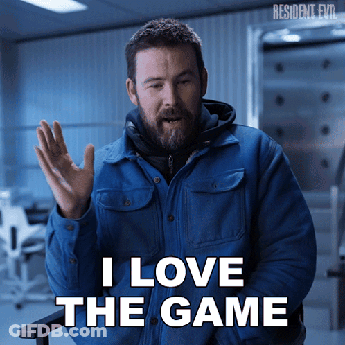 A Man Wearing A Blue Jacket Says I Love The Game GIF