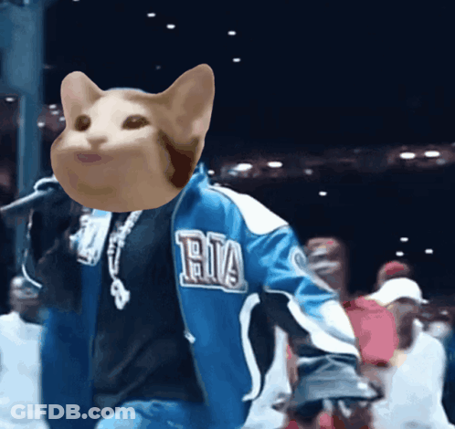 A Man Wearing A Blue Jacket That Says Ria On It GIF