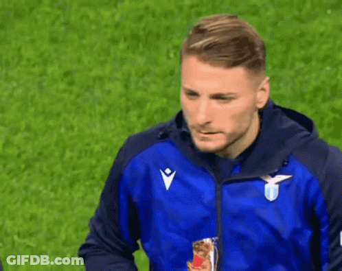 A Man Wearing A Blue Jacket With A White Eagle On It GIF