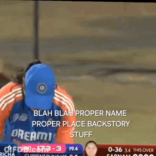 A Man Wearing A Blue Jersey That Says Dream 11 On It GIF