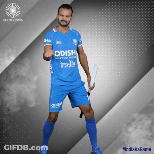 A Man Wearing A Blue Jersey That Says Odish On It GIF
