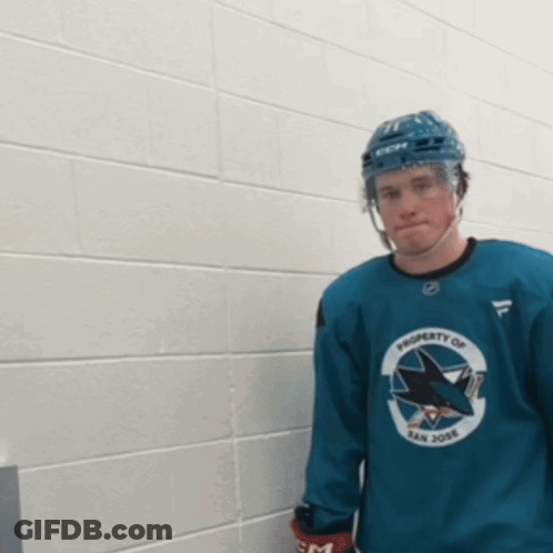 A Man Wearing A Blue Jersey That Says Property Of San Jose On It GIF