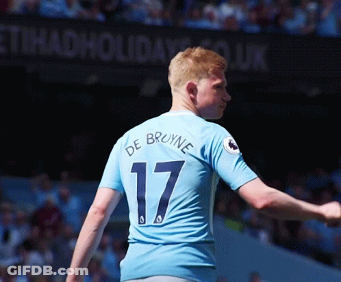 A Man Wearing A Blue Jersey With The Number 17 On The Back GIF